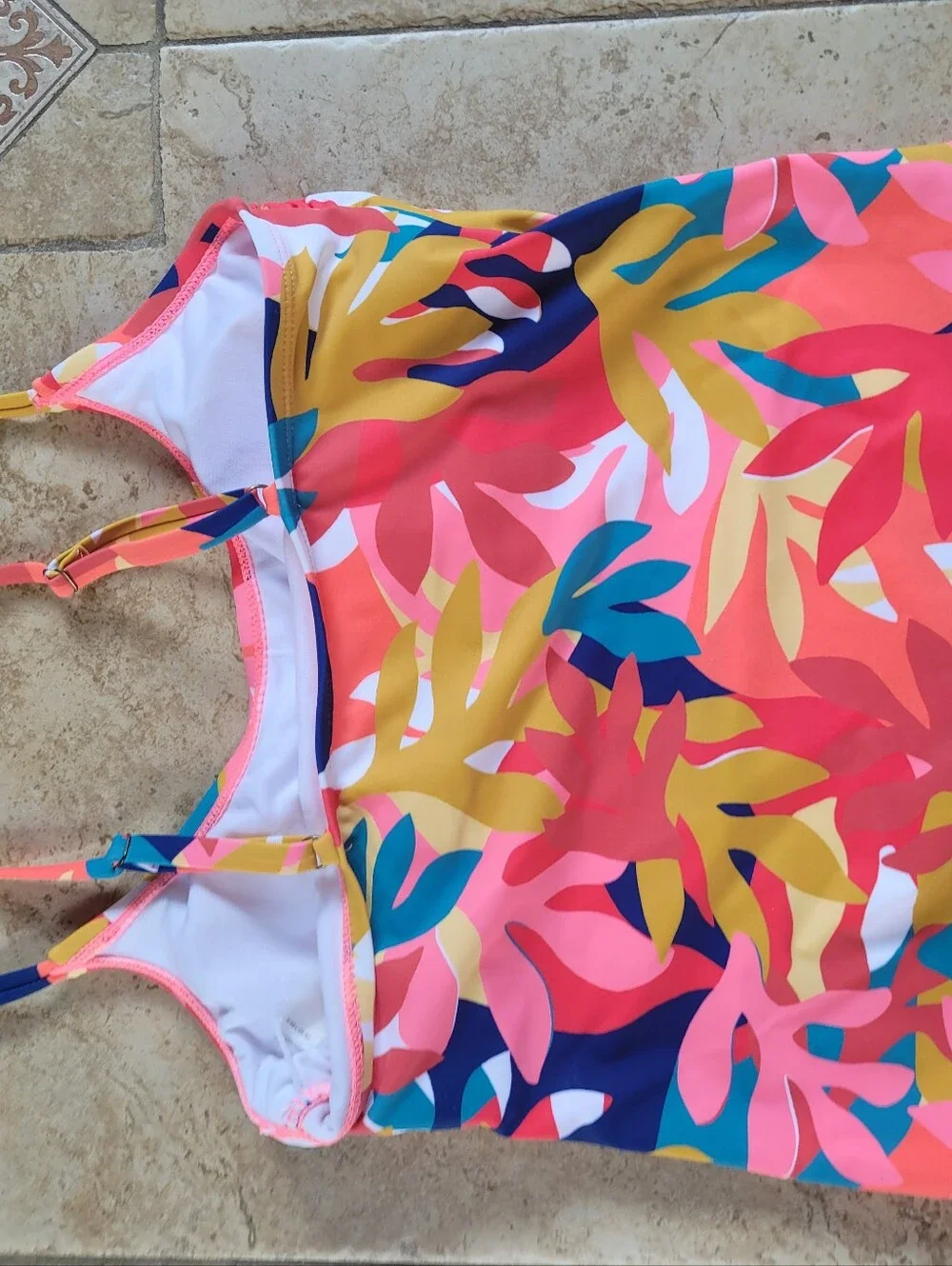 Women's Mynah Tropical Print Bikini Tankini Top Swimwear